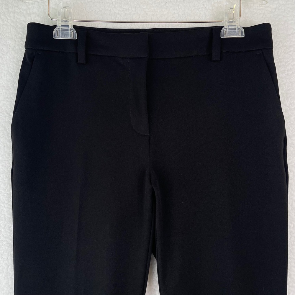 LOFT The Devin Slim Curvy Black Ankle Dress Pants Cuffed Size 8 Career Office
